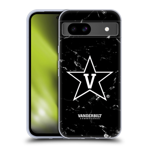Vanderbilt University Vandy Vanderbilt University Black And White Marble Soft Gel Case for Google Pixel 8a