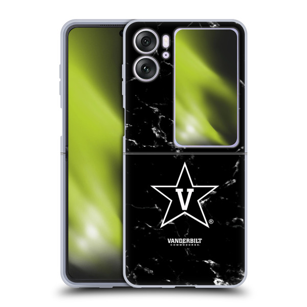 Vanderbilt University Vandy Vanderbilt University Black And White Marble Soft Gel Case for OPPO Find N2 Flip