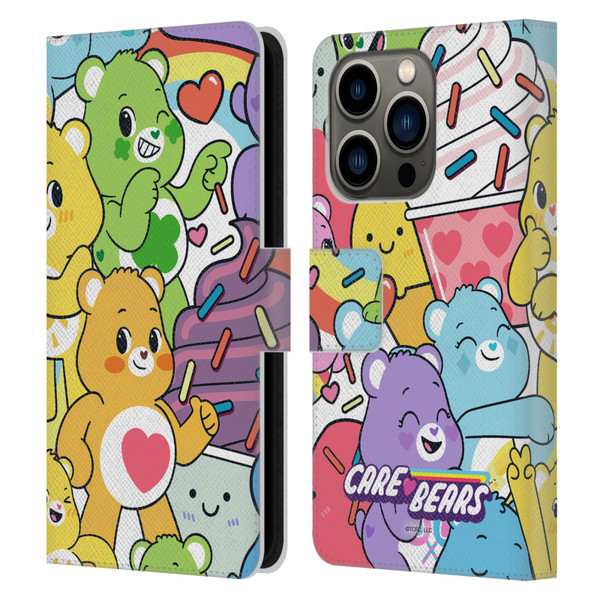 Care Bears Sweet And Savory Character Pattern Leather Book Wallet Case Cover For Apple iPhone 14 Pro