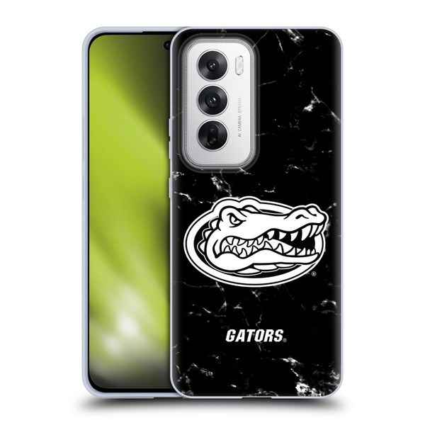 University Of Florida UF University Of Florida Black And White Marble Soft Gel Case for OPPO Reno12 5G