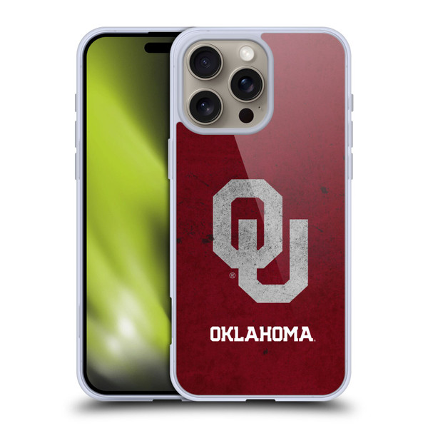 University of Oklahoma OU The University of Oklahoma Distressed Look Soft Gel Case for Apple iPhone 16 Pro Max