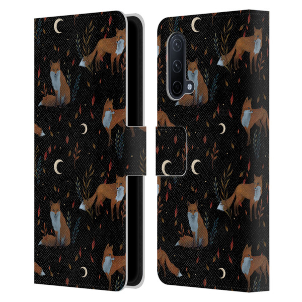 Episodic Drawing Art Foxes Pattern Leather Book Wallet Case Cover For OnePlus Nord CE 5G