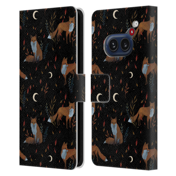 Episodic Drawing Art Foxes Pattern Leather Book Wallet Case Cover For Nothing Phone (2a)
