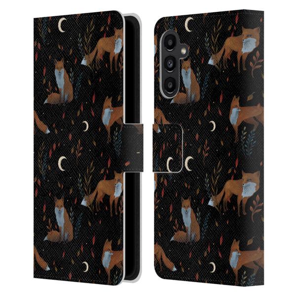 Episodic Drawing Art Foxes Pattern Leather Book Wallet Case Cover For Samsung Galaxy A13 5G (2021)