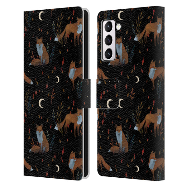 Episodic Drawing Art Foxes Pattern Leather Book Wallet Case Cover For Samsung Galaxy S21+ 5G