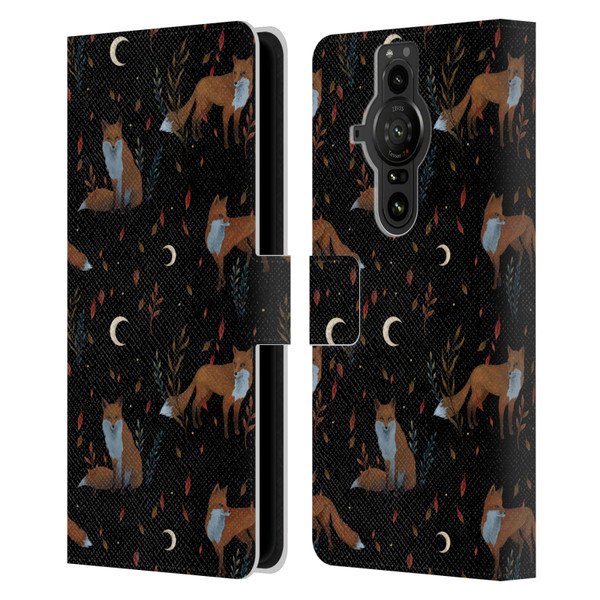 Episodic Drawing Art Foxes Pattern Leather Book Wallet Case Cover For Sony Xperia Pro-I