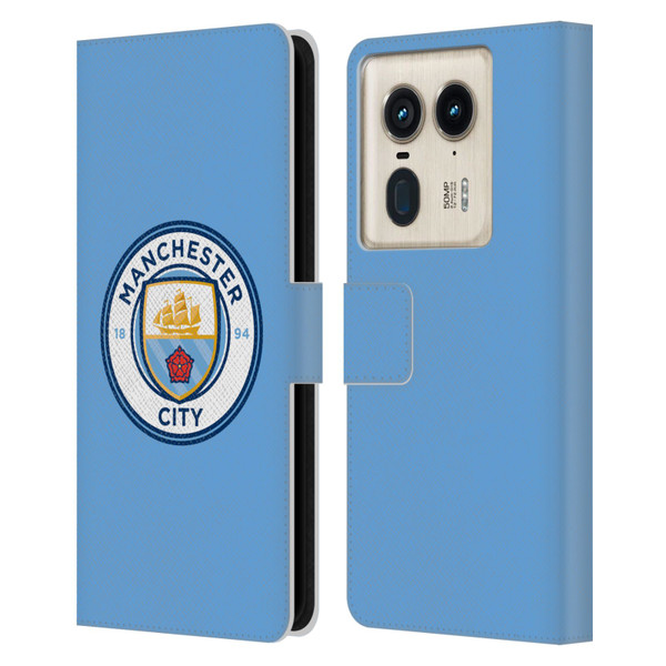 Manchester City Man City FC Badge Blue Full Colour Leather Book Wallet Case Cover For Motorola Edge 50 Ultra/X50 Ultra