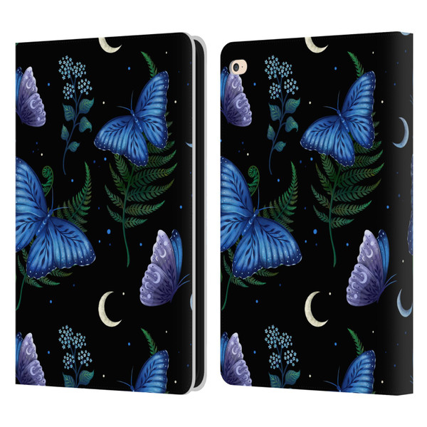 Episodic Drawing Pattern Blue Morpho Butterfly Leather Book Wallet Case Cover For Apple iPad Air 2 (2014)
