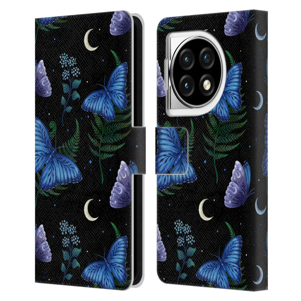 Episodic Drawing Pattern Blue Morpho Butterfly Leather Book Wallet Case Cover For OPPO OnePlus Ace 3 5G