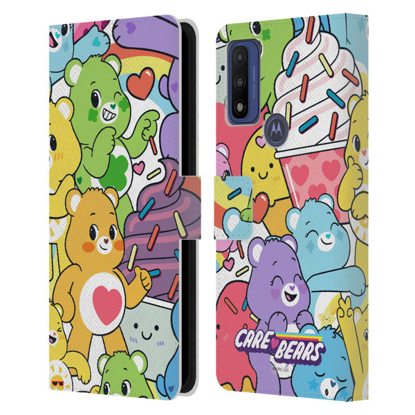 Care Bears Sweet And Savory Character Pattern Leather Book Wallet Case Cover For Motorola G Pure