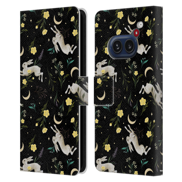 Episodic Drawing Pattern Bunny Night Leather Book Wallet Case Cover For Nothing Phone (2a)
