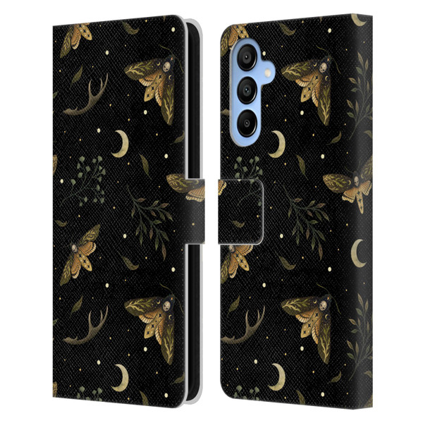 Episodic Drawing Pattern Death Head Moth Leather Book Wallet Case Cover For Samsung Galaxy A16 5G