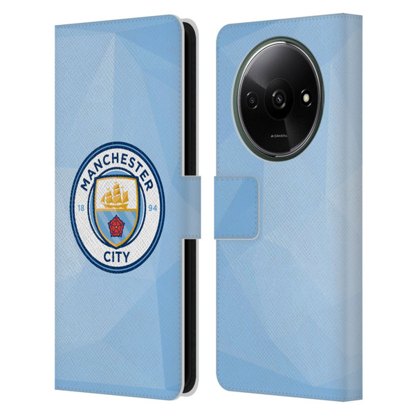 Manchester City Man City FC Badge Geometric Blue Full Colour Leather Book Wallet Case Cover For Xiaomi Redmi A3