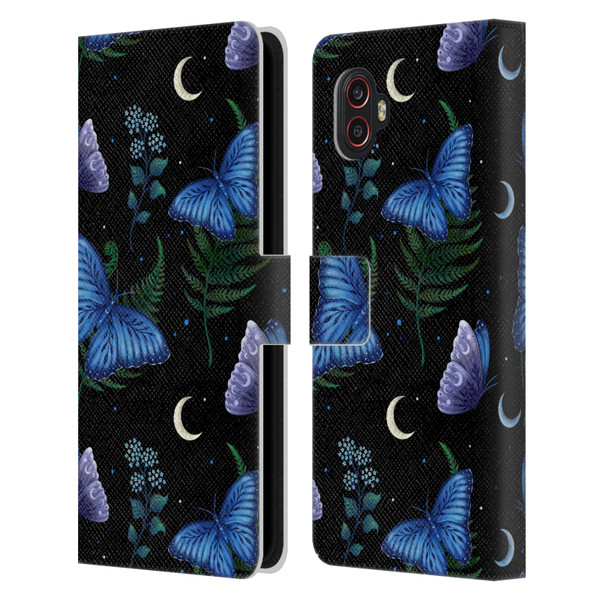 Episodic Drawing Pattern Blue Morpho Butterfly Leather Book Wallet Case Cover For Samsung Galaxy Xcover6 Pro/Pro2