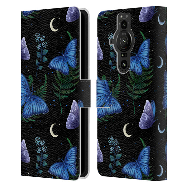 Episodic Drawing Pattern Blue Morpho Butterfly Leather Book Wallet Case Cover For Sony Xperia Pro-I