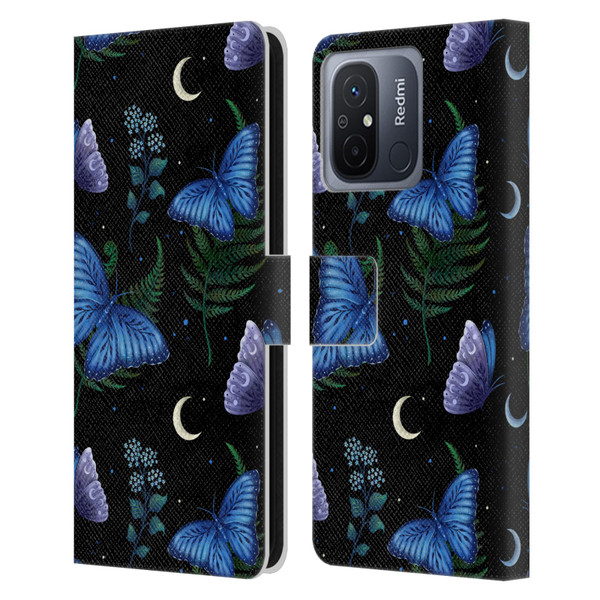 Episodic Drawing Pattern Blue Morpho Butterfly Leather Book Wallet Case Cover For Xiaomi Redmi 12C