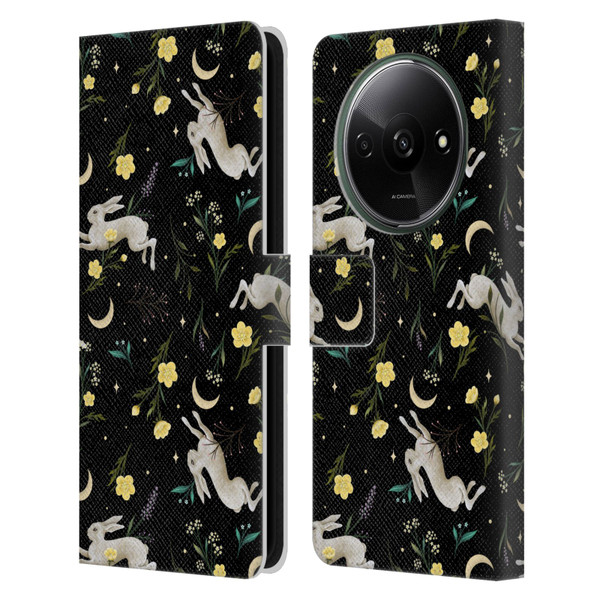 Episodic Drawing Pattern Bunny Night Leather Book Wallet Case Cover For Xiaomi Redmi A3