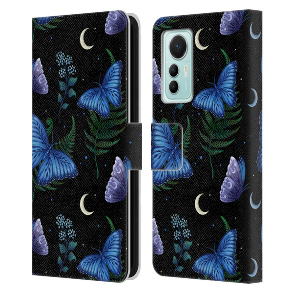 Episodic Drawing Pattern Blue Morpho Butterfly Leather Book Wallet Case Cover For Xiaomi 12 Lite