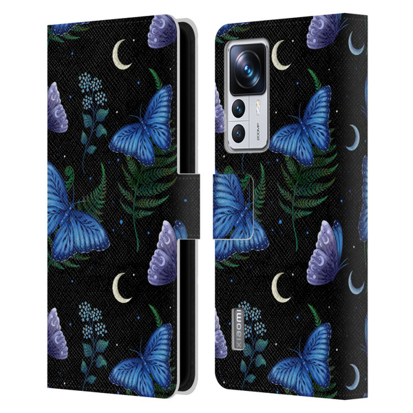 Episodic Drawing Pattern Blue Morpho Butterfly Leather Book Wallet Case Cover For Xiaomi 12T Pro