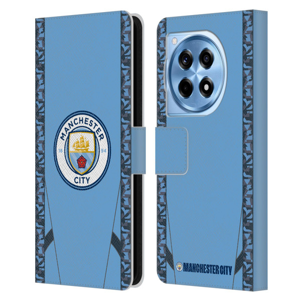 Manchester City Man City FC 2024/25 Badge Kit Home Leather Book Wallet Case Cover For OnePlus 12R