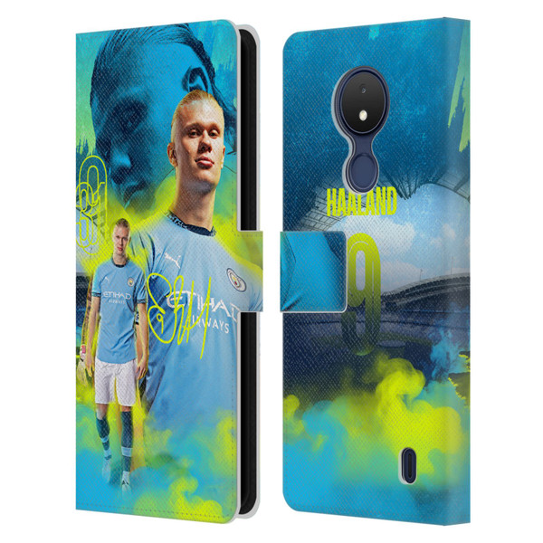 Manchester City Man City FC 2024/25 First Team Erling Haaland Leather Book Wallet Case Cover For Nokia C21
