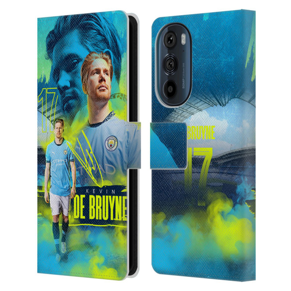Manchester City Man City FC 2024/25 First Team Kevin De Bruyne Leather Book Wallet Case Cover For Motorola Edge 30