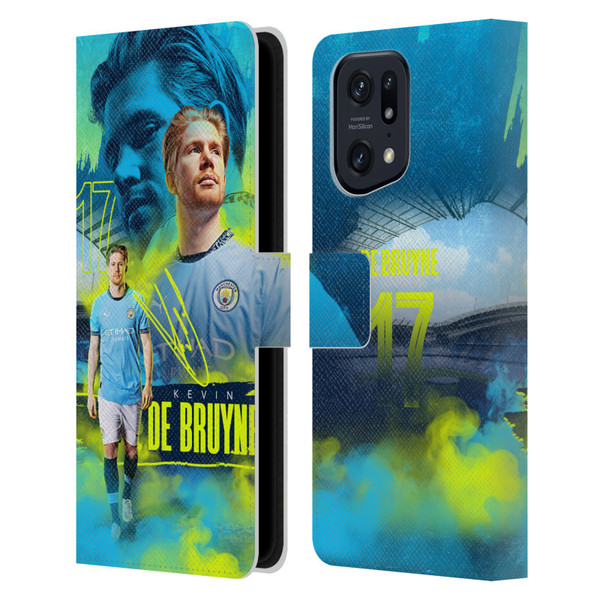 Manchester City Man City FC 2024/25 First Team Kevin De Bruyne Leather Book Wallet Case Cover For OPPO Find X5 Pro