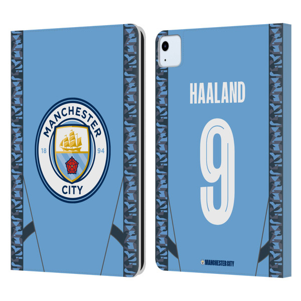 Manchester City Man City FC 2024/25 Players Home Kit Erling Haaland Leather Book Wallet Case Cover For Apple iPad Air 11 2020/2022/2024