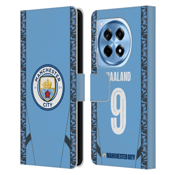 Manchester City Man City FC 2024/25 Players Home Kit Erling Haaland Leather Book Wallet Case Cover For OnePlus 12R