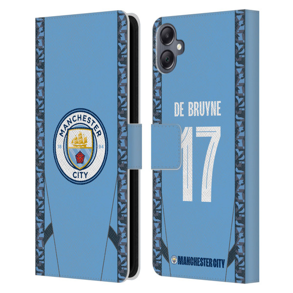 Manchester City Man City FC 2024/25 Players Home Kit Kevin De Bruyne Leather Book Wallet Case Cover For Samsung Galaxy A05