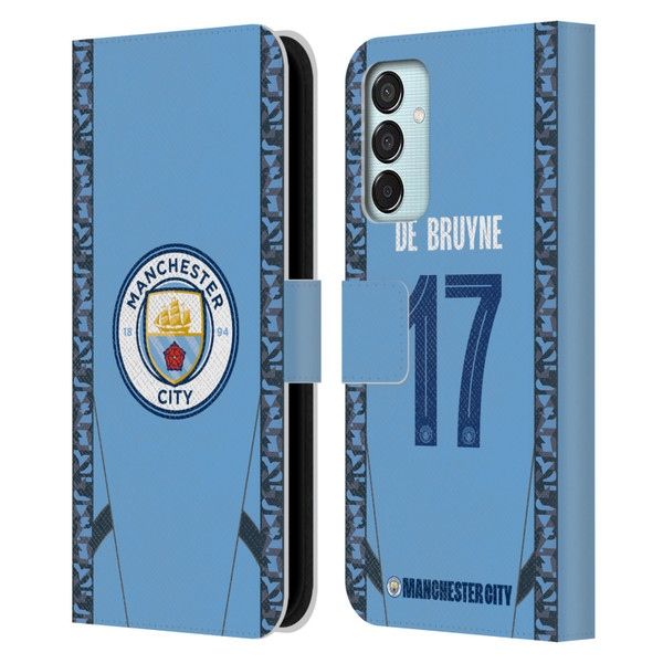 Manchester City Man City FC 2024/25 Players Home Kit Kevin De Bruyne Leather Book Wallet Case Cover For Samsung Galaxy M15/F15 5G