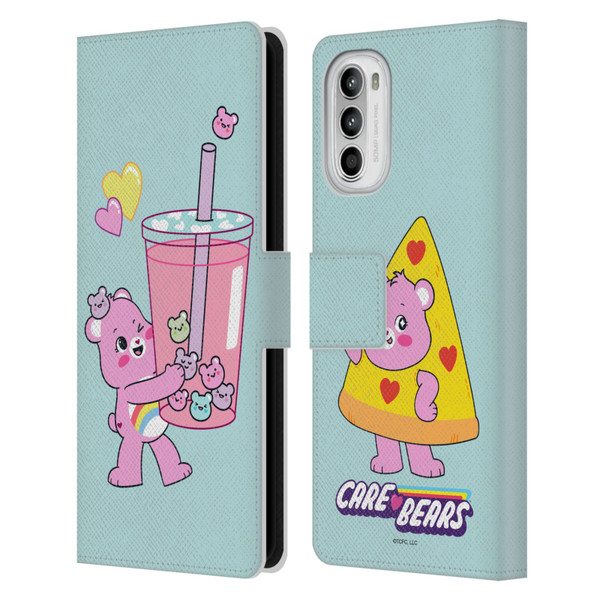 Care Bears Sweet And Savory Cheer Drink Leather Book Wallet Case Cover For Motorola Moto G52