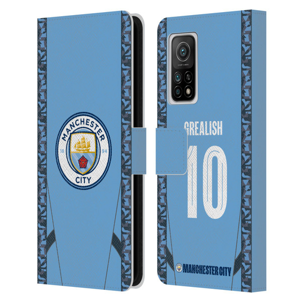 Manchester City Man City FC 2024/25 Players Home Kit Jack Grealish Leather Book Wallet Case Cover For Xiaomi Mi 10T 5G