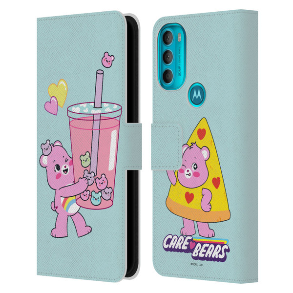 Care Bears Sweet And Savory Cheer Drink Leather Book Wallet Case Cover For Motorola Moto G71 5G