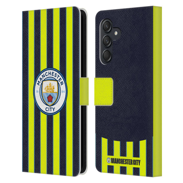 Manchester City Man City FC 2024/25 Badge Kit Away Leather Book Wallet Case Cover For Samsung Galaxy M55 5G