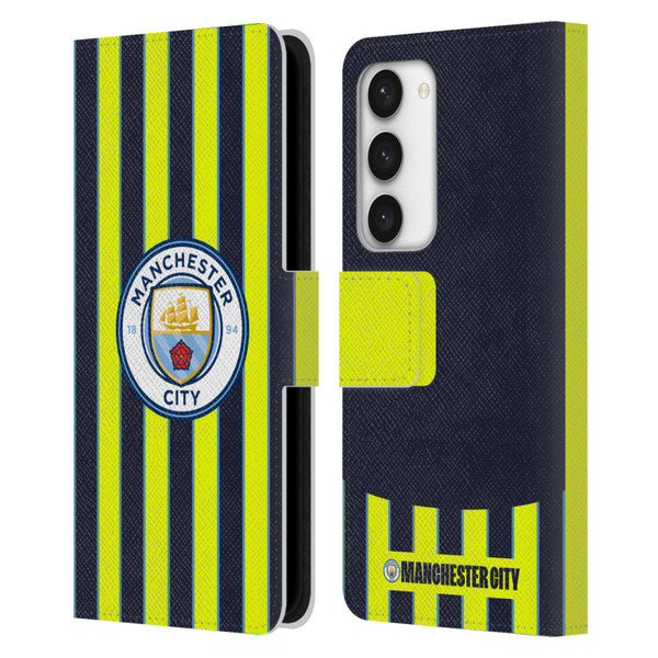 Manchester City Man City FC 2024/25 Badge Kit Away Leather Book Wallet Case Cover For Samsung Galaxy S23 5G