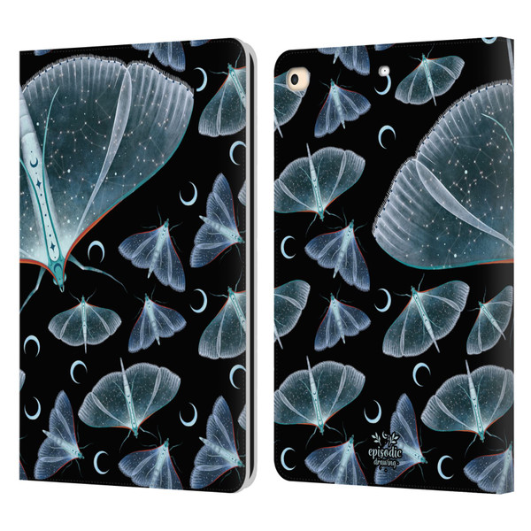 Episodic Drawing Moth Patterns Translucent Leather Book Wallet Case Cover For Apple iPad 9.7 2017 / iPad 9.7 2018