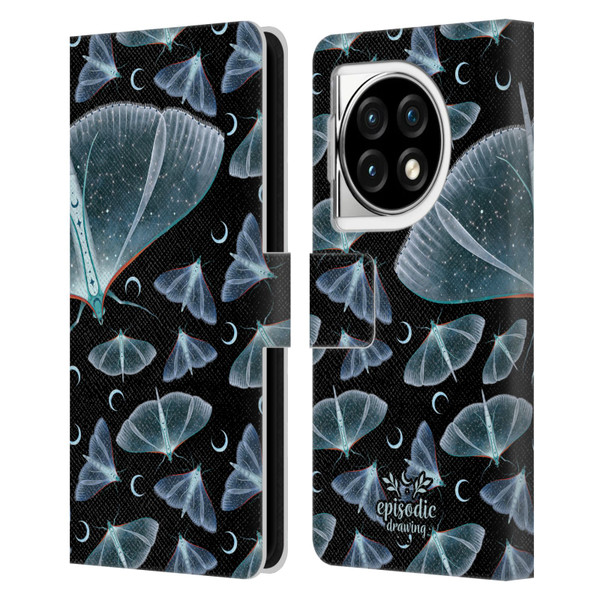 Episodic Drawing Moth Patterns Translucent Leather Book Wallet Case Cover For OPPO OnePlus Ace 3 5G