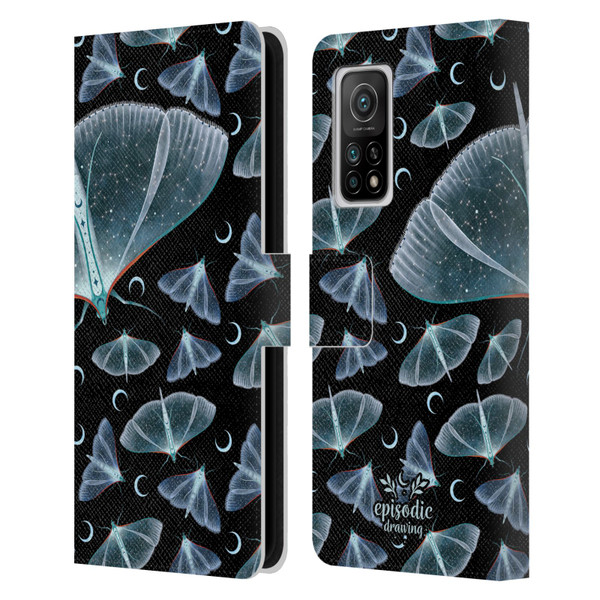 Episodic Drawing Moth Patterns Translucent Leather Book Wallet Case Cover For Xiaomi Mi 10T 5G