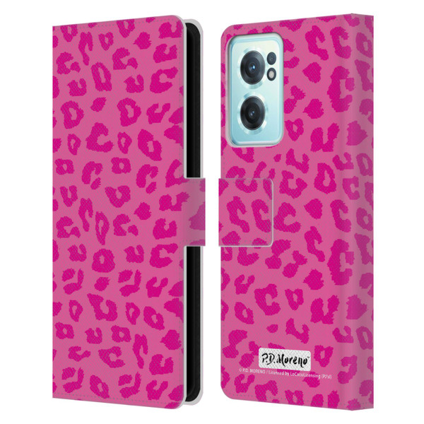 P.D. Moreno Patterns Pink Leopard Leather Book Wallet Case Cover For OnePlus Nord CE 2 5G