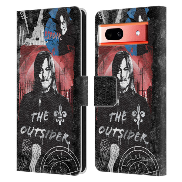 The Walking Dead: Daryl Dixon Graphics The Outsider Leather Book Wallet Case Cover For Google Pixel 7a