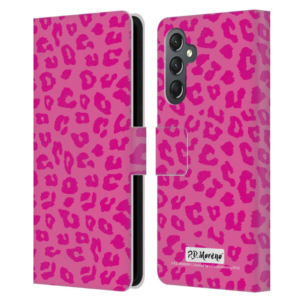 P.D. Moreno Patterns Pink Leopard Leather Book Wallet Case Cover For Samsung Galaxy A25 5G