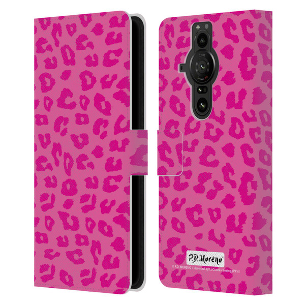 P.D. Moreno Patterns Pink Leopard Leather Book Wallet Case Cover For Sony Xperia Pro-I