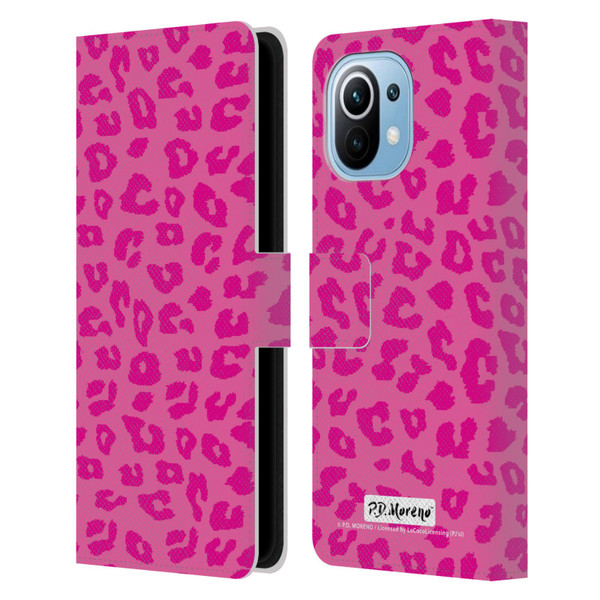 P.D. Moreno Patterns Pink Leopard Leather Book Wallet Case Cover For Xiaomi Mi 11