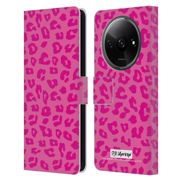 P.D. Moreno Patterns Pink Leopard Leather Book Wallet Case Cover For Xiaomi Redmi A3