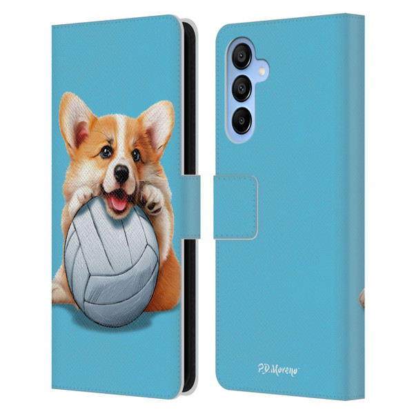 P.D. Moreno Sport Puppies Corgi Volleyball Leather Book Wallet Case Cover For Samsung Galaxy A16 5G