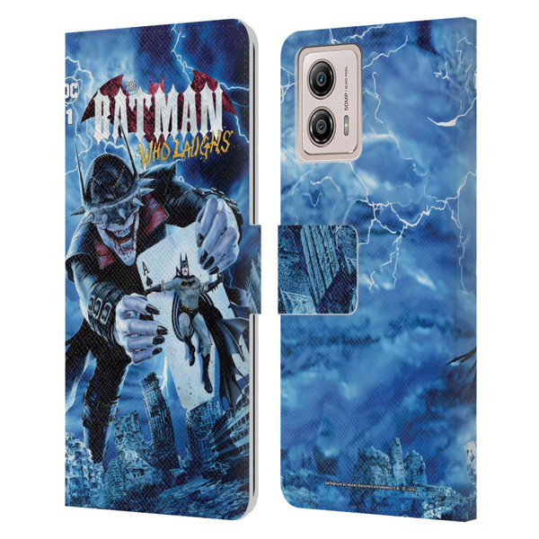 Batman DC Comics 90th Anniversary Comic Books The Batman Who Laughs Leather Book Wallet Case Cover For Motorola Moto G53 5G