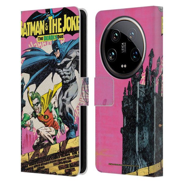 Batman DC Comics 90th Anniversary Comic Books Batman And Joker Leather Book Wallet Case Cover For Xiaomi 14 Ultra