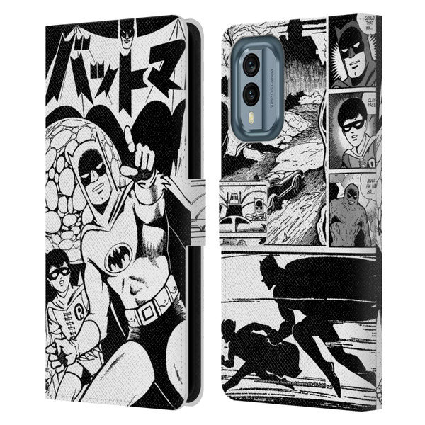 Batman DC Comics Bat-Manga! Black And White Leather Book Wallet Case Cover For Nokia X30