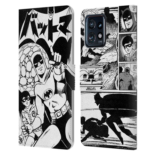 Batman DC Comics Bat-Manga! Black And White Leather Book Wallet Case Cover For Motorola Moto Edge 40 Pro/Plus 2023
